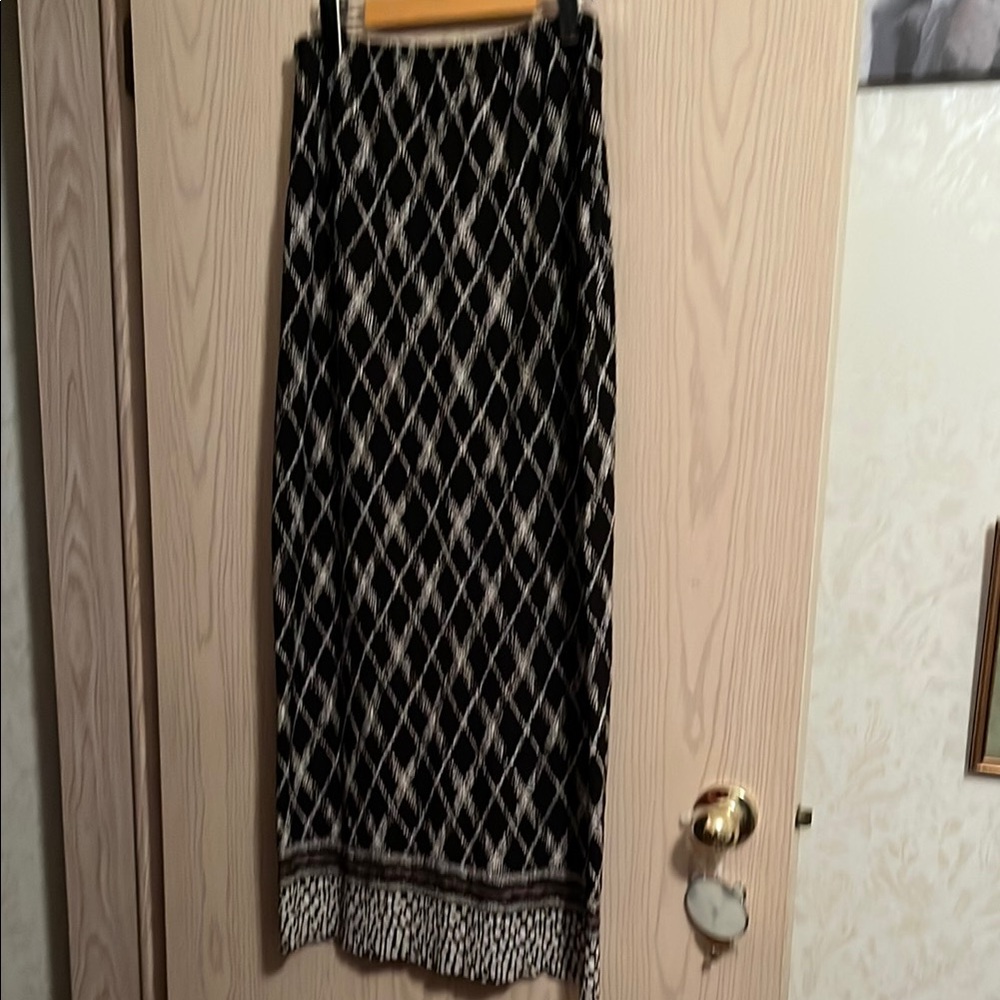Cleo Black and White Maxi Pencil Skirt for Cocktail